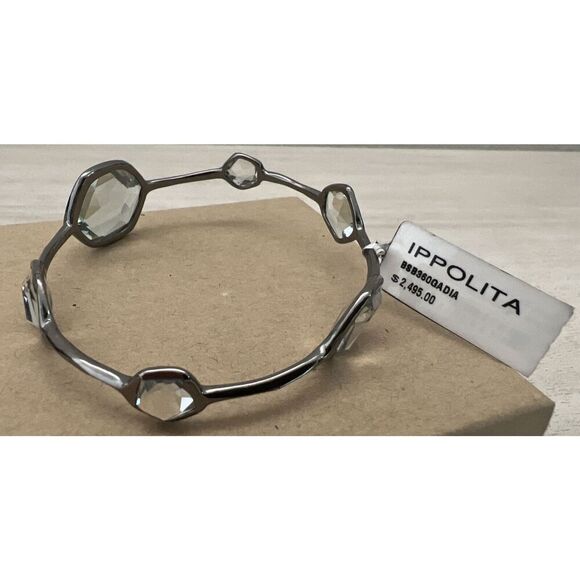 Ippolita Black Rhodium Silver 925 Diamond Wicked 6 Station Bangle Bracelet $2495 - Picture 8 of 12